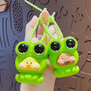 Creative Cartoon Frog Squishy PVC Keychain - Cute Bag Pendant, PVC Material Party Gift for Car Keyring, Party Gifts