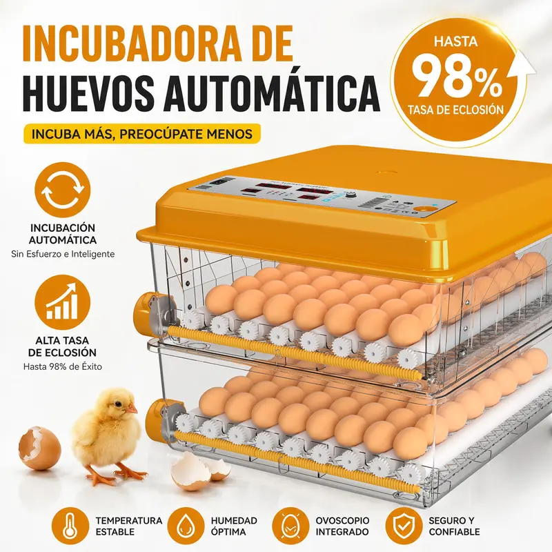 【DealsForYouDays】Incubadora de Huevos Digital Inteligente 120 para 2026 con Volteo Automático y Control de Humedad - Criadora Profesional de Aves para Huevos de Gallina, Pato, Ganso y Codorniz