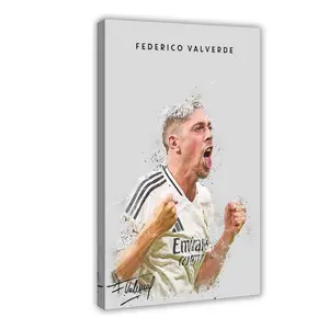 Football Federico Valverde Soccer Art Canvas Poster Wall Art Decoration For Home Bedroom Office Living Dorm Room Decor Boys Girls Gift