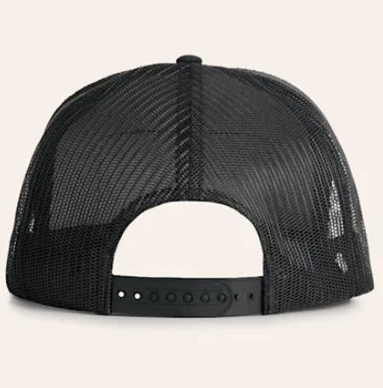 Whiskey Bent Hat Co. WR & Sons Black Logo Patch Flat Bill Mesh Rope Cap