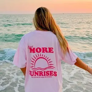 Catch More Sunrises Shirt, Summer Vacation Shirt, Beachy Tshirt, Trendy Shirt, Preppy Clothes, Oversized Tee, Indie Retro, Beach Aesthetic Shirt Casual Oversized Cotton Shirt for the Beach Comfort Fabric