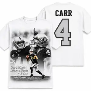 Derek Carr #4 Premium Cotton T-shirt, NFL star fan T-shirt, New Orleans Saints fans club T-shirt, American football graphic T-shirt, football lover gift, game day outfit.