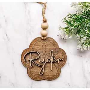 Paw Print Personalized Ornament & Stocking Tag