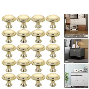 20x Solid Knobs Kitchen Cabinet Knobs Round Knobs Dresser Drawer Knobs Gold Cabinet Hardware Round Cabinet Door Knobs Drawer Knobs Brushed Brass Drawer Pulls