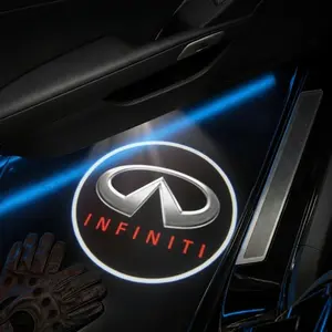 2 Pcs Infiniti Carbon Fiber Welcome Lights Set, Car Door Projection Lamp, Laser Light, Decorative Floor Lamp, Car Door LED (batteries Not Included)