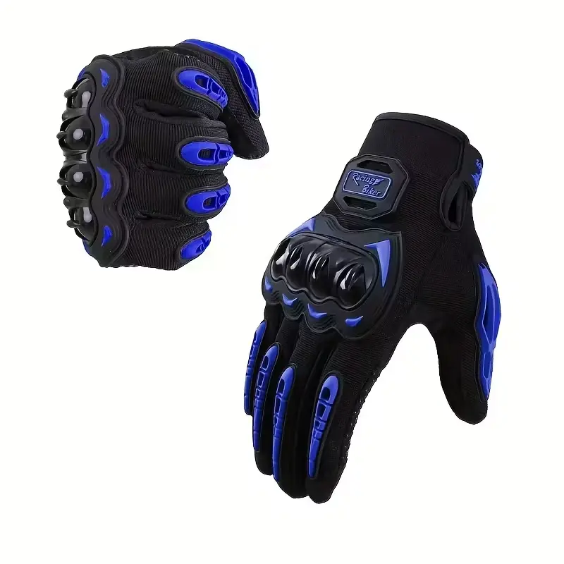 HOMUG Men's Motorcycle Breathable Protective Gloves, Anti-Fall Hard Shell Design, Touchscreen Compatible, Adjustable Velcro Strap, Ideal for Spring and Summer Use
