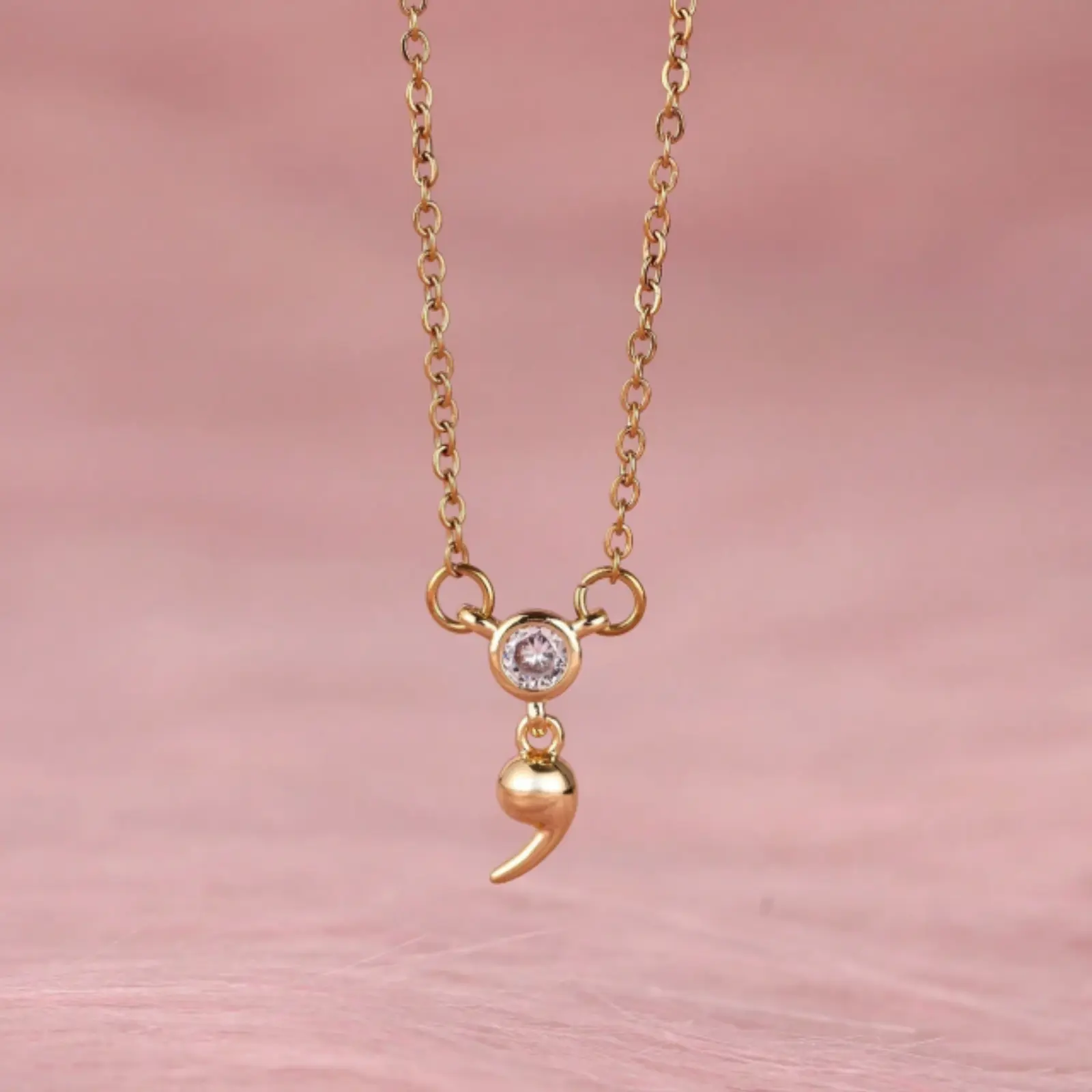 Semicolon Compassion Theme Pendant Necklace for Men and Women to Wear Everyday