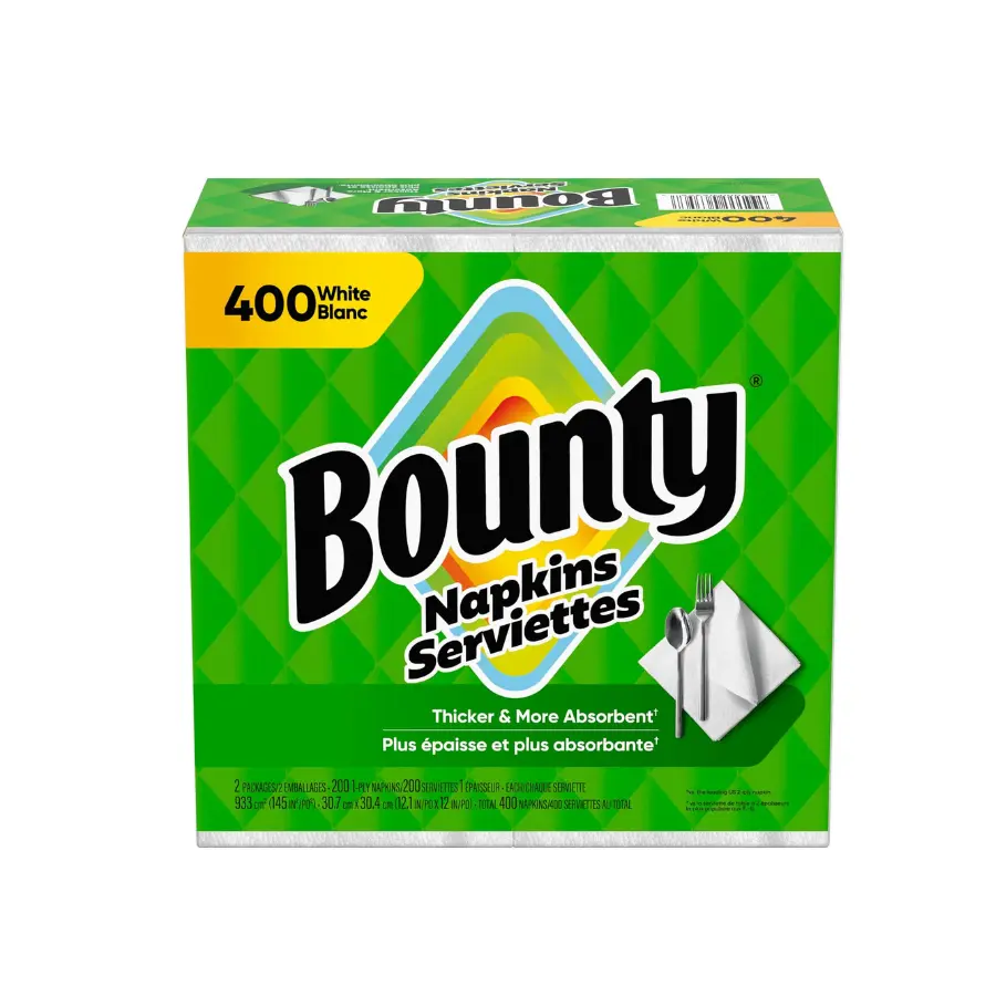 400-Count White Disposable Paper Napkins, Everyday Table Napkins for Kitchen, Dining, Parties & Daily Use