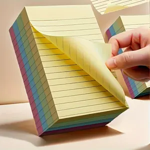 200 Page Colorful Sticky Notes Pad, Creative Memo Book, Four Colors Available, Tear-Off Notepad, Suitable for Office and Home Use