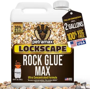 Petra Max Rock Glue for Landscaping - Pet Safe Glue for Gravel, Pebbles, Stones - Clear Gravel Binder and Decomposed Granite Stabilizer