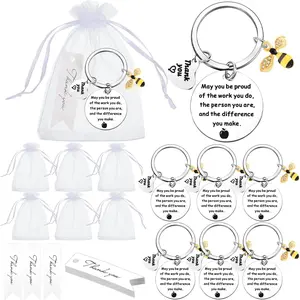 Teacher Appreciation Gifts-18 Pcs Teacher Appreciation Gifts Set Include Keychains Organza Bags Thank You Tags Valentines Day for Teacher Gifts