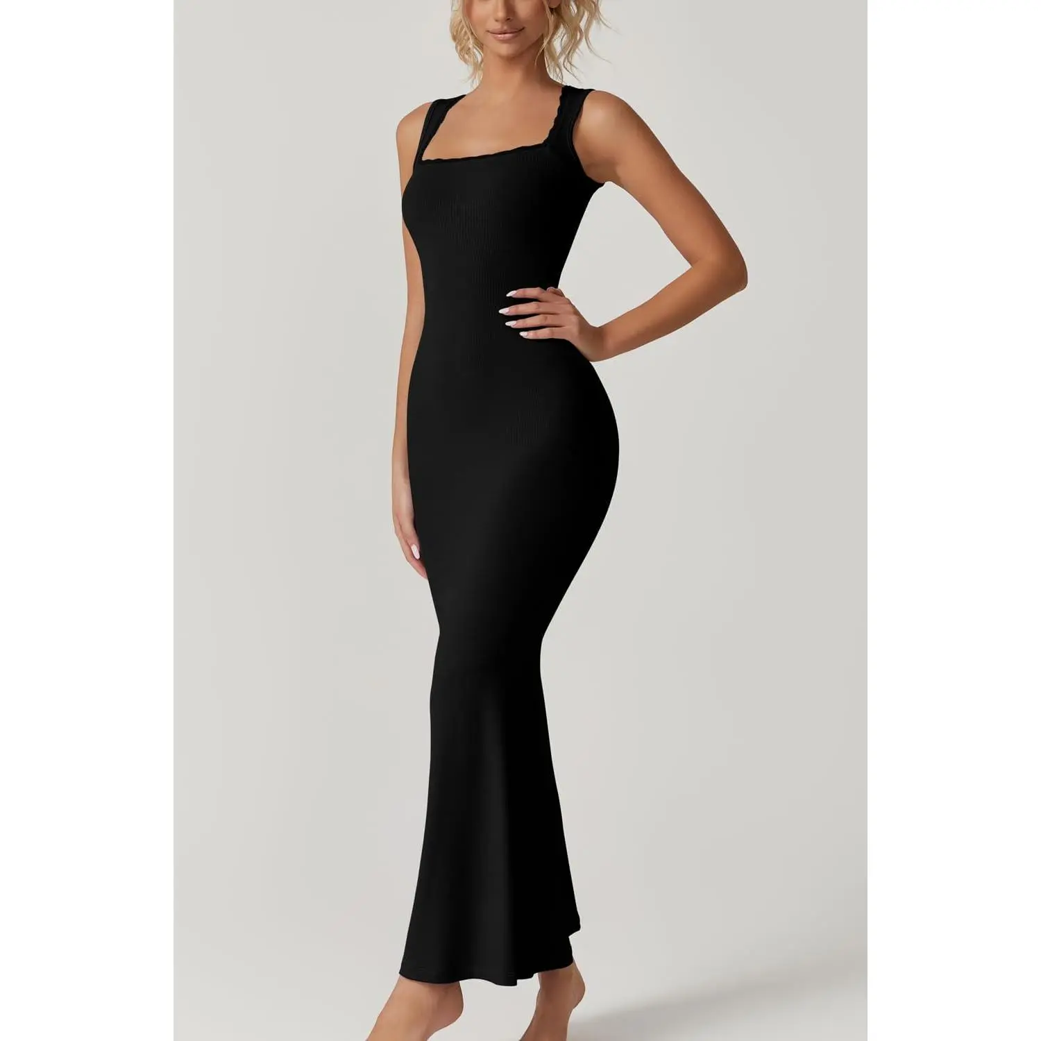 Women's Square Neck with Lace Detail Long Maxi Dress Sleeveless Lounge Ribbed Full Length Dresses - TikTok Shop Women's Square Neck with Lace Detail Long Maxi Dress Sleeveless Lounge Ribbed Full Length Dresses - TikTok Shop