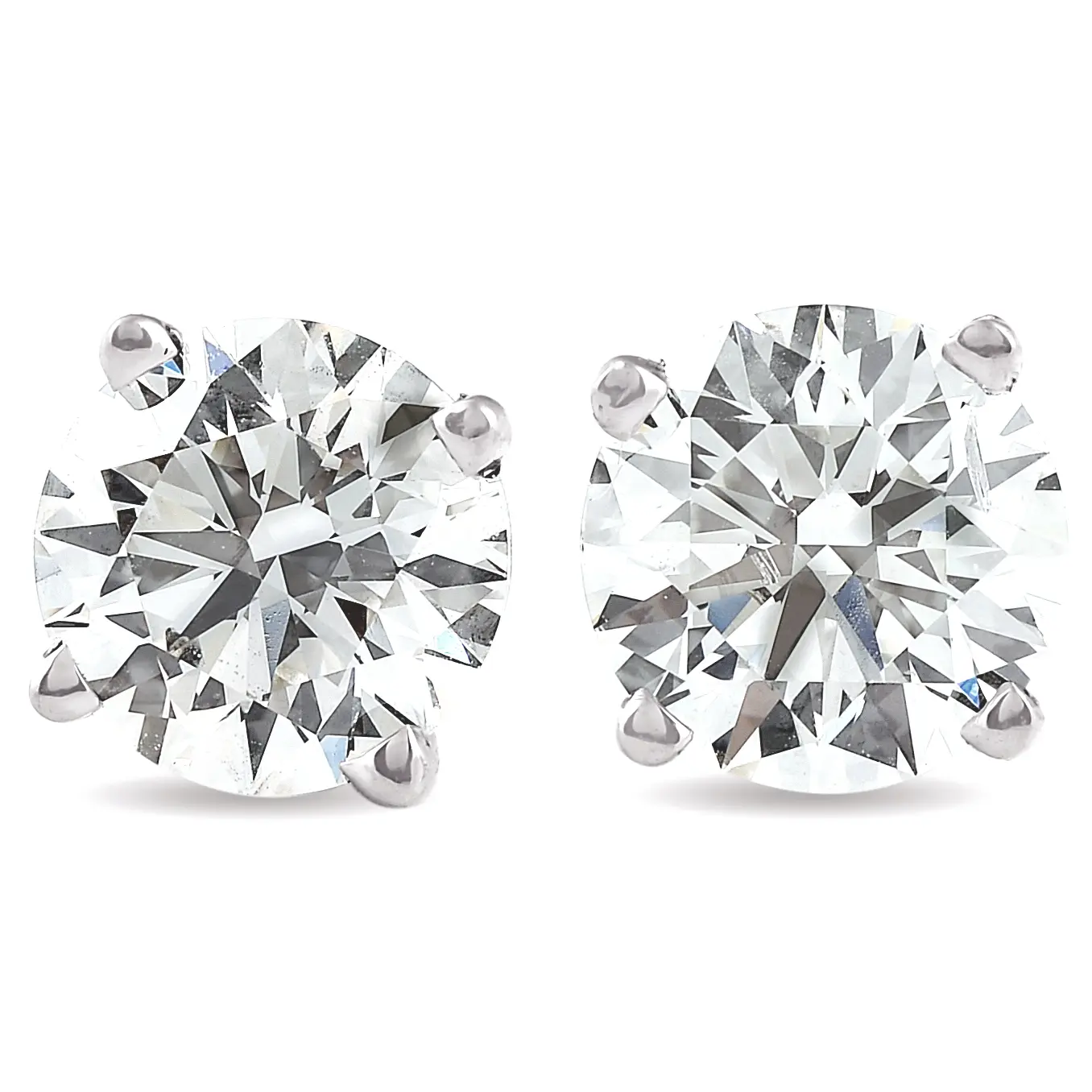 4 Ct TW Round Moissanite Screw Back Studs 14k White Gold 4 Ct TW Round Moissanite Screw Back Studs 14k White Gold