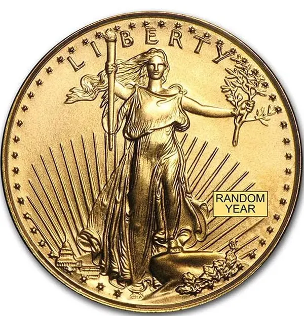 1/10 oz American Gold Eagle Coin BU (YEAR VARIES)