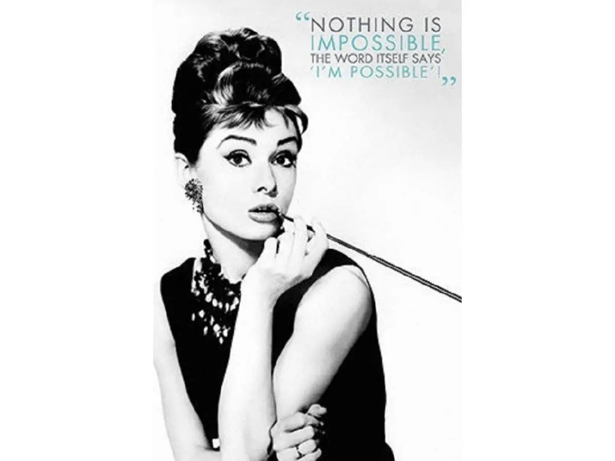 NMR Distribution XPE160340 Audrey Hepburn - Nothing is Impossible Poster Print, 24 x 36