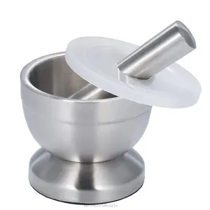 Steel Mortar & Pestle Set, Hand Grinder For Garlic Spice Herb, Kitchen tool For Cooking Utensils Heavy Duty Seasoning, SmallDD16MunchMingle