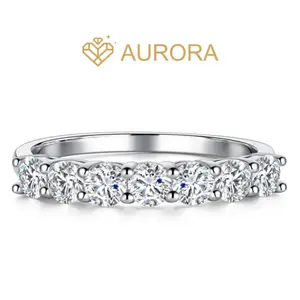 【#80 Snow White】Moissanite Stackable band ring enhancer rings with 925 Sterling Silver 7 Stars Anniversary Daily Engagement Wedding Ring Synthetic Moissanite