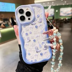 Rose Flower Illustration Phone Case, Protective, Elegant Lanyard Design, Compatible with iPhone Models 6-16 Pro Max, Perfect Gift for Holidays, Accessories