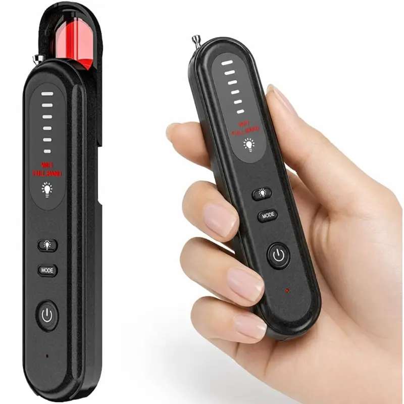 6-in-1 Hidden Camera Detector, Anti-Spy Camera Finder with GPS Tracker Detection, RF Signal Scanner, Rechargeable Bug Detector for Hotel, Home, Car Privacy Protection
