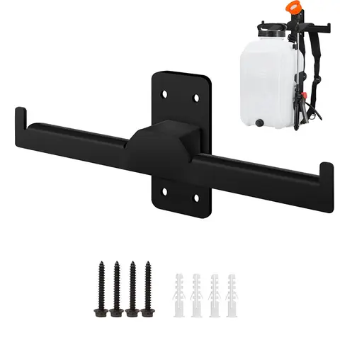 Sturdy Heavy-Duty Wall-Mount Garden Tool Organizer, Yard Tool Rack with Backpack Blower Holder, Sprayer Holder, Chainsaw Hook, Grass Trimmer Storage for Garage Wall, Outstanding Weight-Bearing Capacity