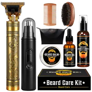 【Deals for You days】Complete Beard Grooming Kit for Men - Beard Trimmer, Nose Hair Trimmer, Beard Oil & Beard Balm Set