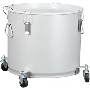Garvee 10 Gallon Fryer Grease Bucket – Heavy-Duty Carbon Steel Oil Container with Locking Lid, 4 Quick-Lock Clips, Caster Base, Reusable Filter Bag – Ideal for Restaurant, Food Truck, Commercial Oil Disposal