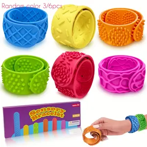 Children's Sensory Pat Hand Bracelet, Stress-relief Toy Snap Bracelet, Suitable for Boys and Girls, Sensory Item for Calming Emotions, Classroom, Travel, Student Reward Toy, Small Gifts for Boys and Girls for Easter and Christmas