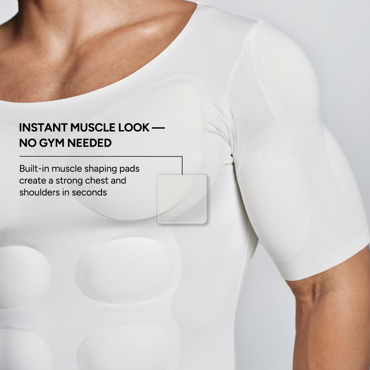 【Nebility】 Men’s Invisible Seamless Muscle-Enhancing T-Shirt with Removable Muscle Pads and Light Compression Function, Suitable for Everyday Wear, Cosplay, and Special Occasions 【Nebility】 Men’s Invisible Seamless Muscle-Enhancing T-Shirt with Removable Muscle Pads and Light Compression Function, Suitable for Everyday Wear, Cosplay, and Special Occasions