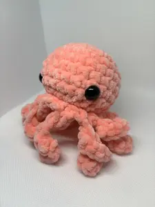 Handmade Octopus Chenille Yarn Plushie Soft Cozy Polyfil Filled 5x5x5 Inches Perfect Gift for All Ages Cherished Companion