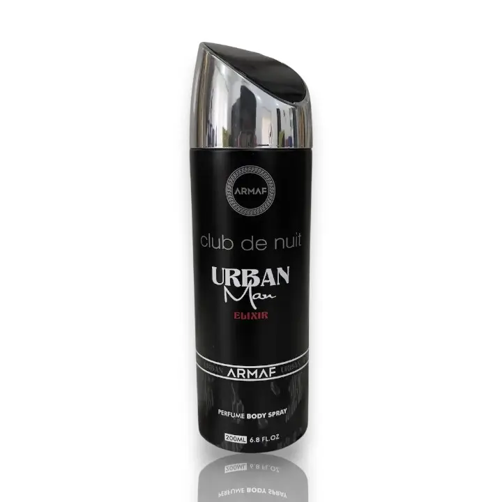 Armaf Club De Nuit Urban Man Elixir Alcohol-Based Woody Spicy Scented Fragrance Body Spray for Men, Single Item, 200 ml (6.8 fl oz)