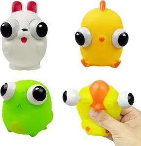 4 Pack Easter Squeeze Toys for Kids Squeeze Out Eyes Stress Relief Squishy Toys for Boys Girls Toddlers Easter Basket Stuffers Party Favors Classroom Prizes Sensory Fidget Toys