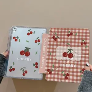 American Plaid Cherry Tablet Case Full Coverage Anti-Bend Magnetic Stand Compatible with iPad 10.9 Inch/iPad Pro 11 Inch/iPad Air 4/5th Gen/iPad 9th Gen