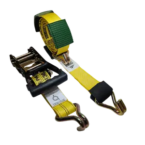 Wire J Moulded Ratchet Strap - Diamond Weave Pro Yellow 3,700 lbs