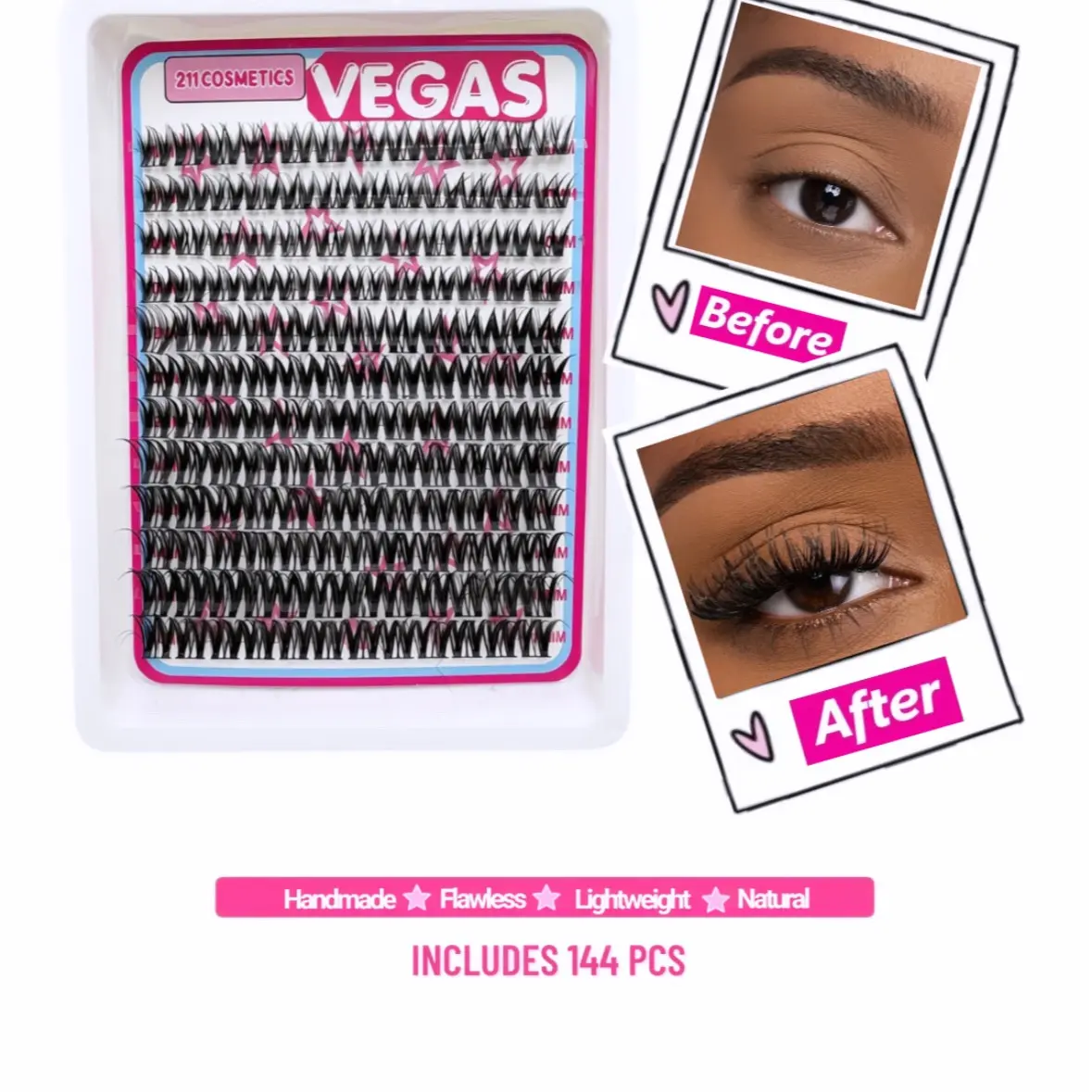 DIY Lashes 144pc, “Vegas” Lash clusters . False eyelashes