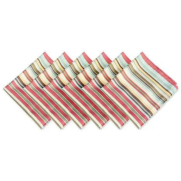 Design Imports Summer Stripe Outdoor Napkin Set of 6