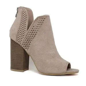 Tan suede wedge heel
