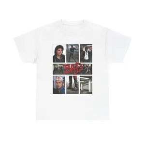 Michael Jackson Bad Comic Shirt - White Graphic Tee Heavy Cotton Tee Shirt, 100% Heavy Cotton Shirt