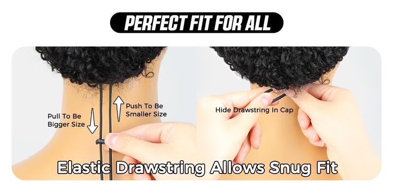OQ HAIR Afro Curly Glueless V Part Wigs With Drawstring No Leave Out Thin Part Human Hair Wig Beginner Friendly Upgrade U part Wig Without Leave out