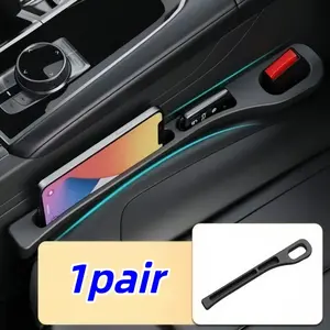 Car Seat Side Cushion Set PU Leather Car Seat Side Storage Strip, Phone Keys Tickets Storage, Car Seat Organizer, Automotive Interior Accessories