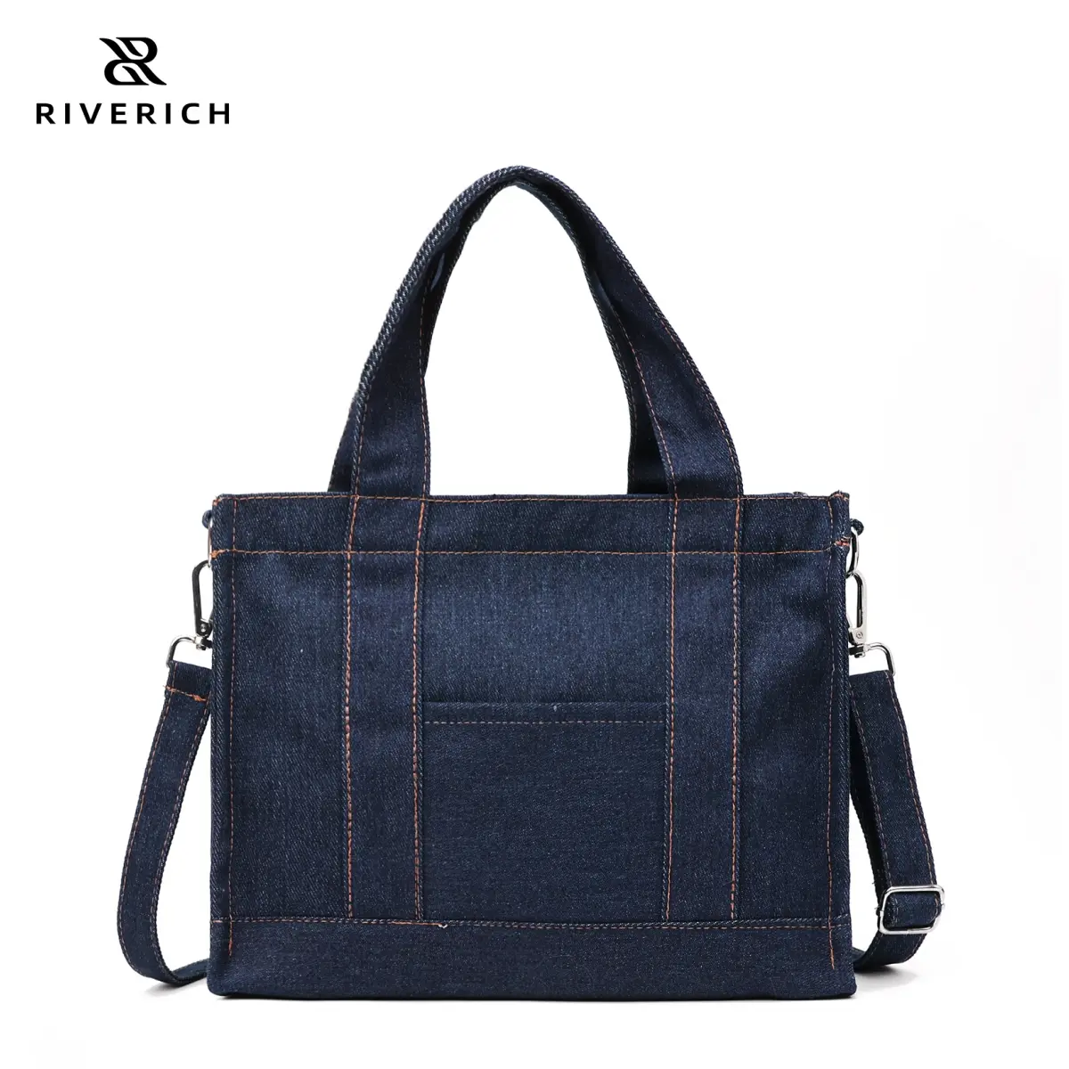 RIVERICH Women's Denim Tote Bag - Casual Jean Crossbody Shoulder Carryall with Adjustable Strap, Durable Canvas, Large Capacity, Lightweight Eco-Friendly Reusable Work & Daily Handbag for Women, Handbags For Women
