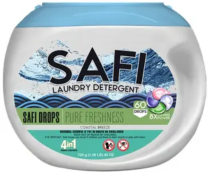 Safi 4-in-1 Laundry Detergent Drops — Coastal Breeze, 60 Count $19.99 (about 33¢ per load)