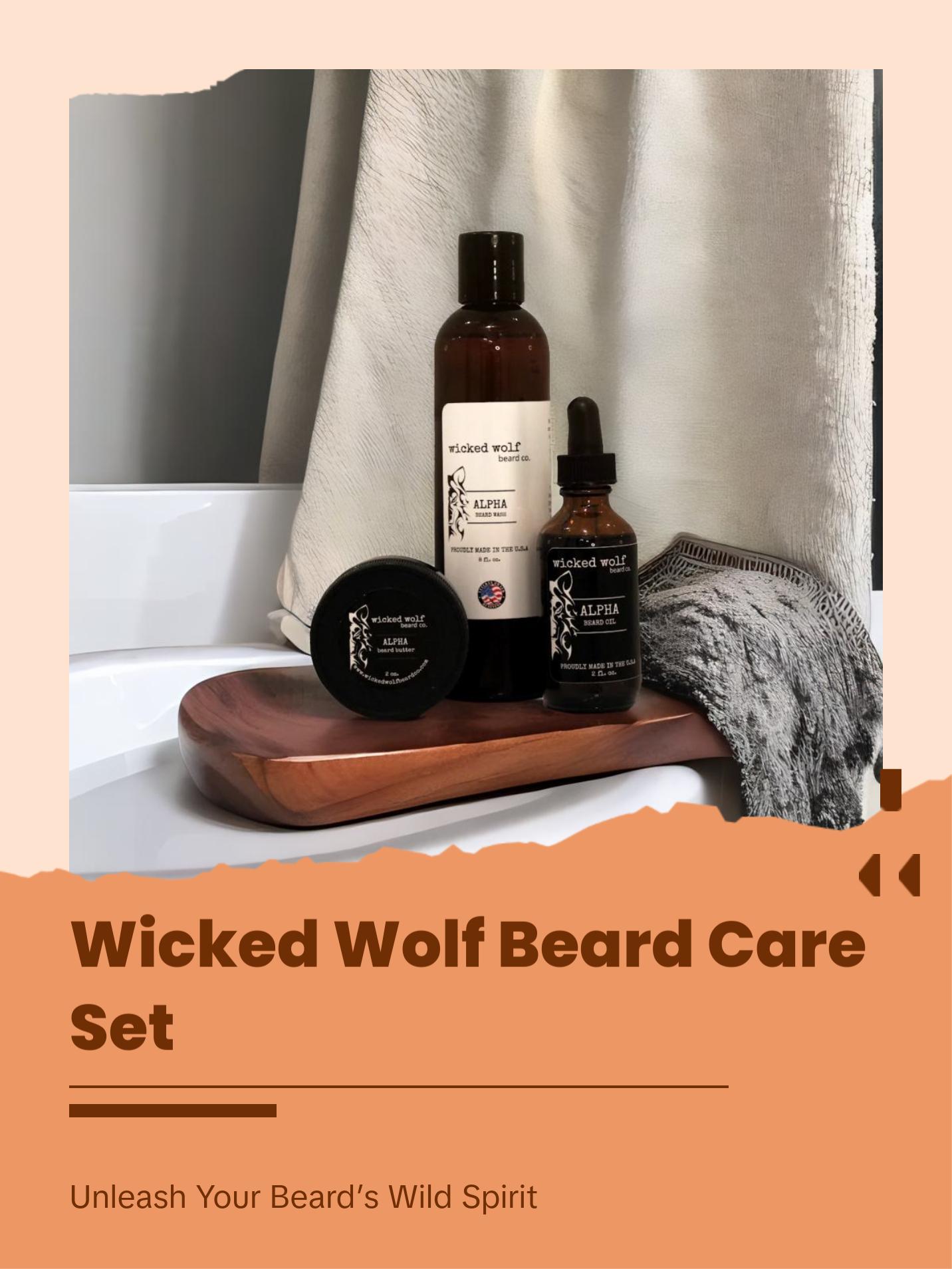 Wicked Wolf Beard Co. Wolf Pack - All natural Beard care set - three delicious scents Wicked Wolf Beard Co. Wolf Pack - All natural Beard care set - three delicious scents