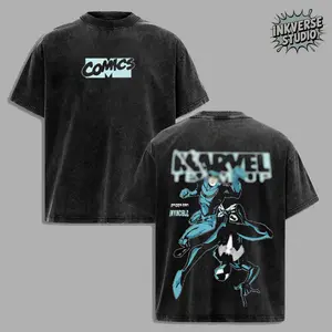 InkVerse Retro MTU Spider x Mark Grayson Graphic Tee, Invincible Animated Series T Shirt, Superhero Punch Comic Design, Oversized Streetwear Unisex Tee, Vintage Bloody Comic Style, Gift for Invincible Fan, Adult Animation Merch