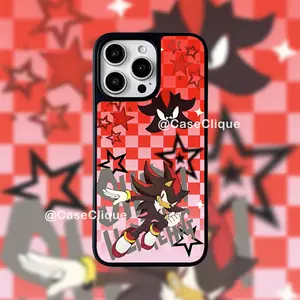 "Shadow the Hedgehog: Starry Checkered Phone Case  compatible with iPhone 16, 16 Plus16 Pro,16 Pro Max, iPhone 15, 15 Plus, 15 Pro, 15 Pro Max,iPhone 14,14 Plus,14 Pro, 14 Pro Max, iPhone 13,
