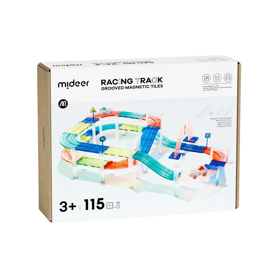 Mideer Racing Track Grooved Magnetic Tiles 115P