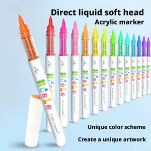 Hdele 639 Acrylic Markers 240 school supplies art work Flexible Brush Tip Direct Liquid Ink No Bleed Layerable for DIY Painting & Graffiti Unique Color Scheme Art Pens