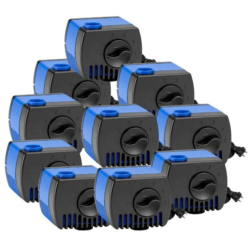 Aqua Dream 10-Pack Mini Submersible Water Pumps, 60 GPH 2.5W Adjustable Flow Aquarium Powerhead for Fish Tanks, Fountains & Water Features