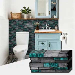 20 pieces kitchen peel and stick backsplash, artificial stone adhesive tiles wall sticker 24.6 cm X12 cm, easy to clean, upgrade kitchen backsplash, fireplace