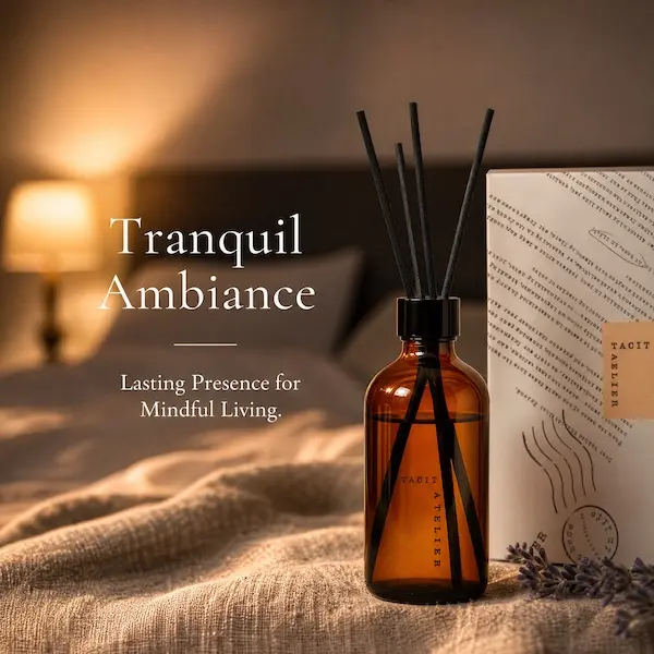 Tacit Atelier Westin White Tea Reed Diffuser, 200ml, Exclusive for Middle Class, High-End Aromatherapy for Bedroom Sleep Aid, Premium Fragrance, Even Volatilization & Long Lasting Scent, Calming for Better Sleep (with Tea Leaf & Amber & Musk)