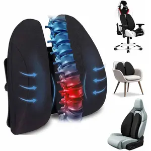 Support for Office Chair -  Pillow for Posture Correction and Lower  Rest, Adjustable Height,  Cushion Pad with Straps for , Office, , Black